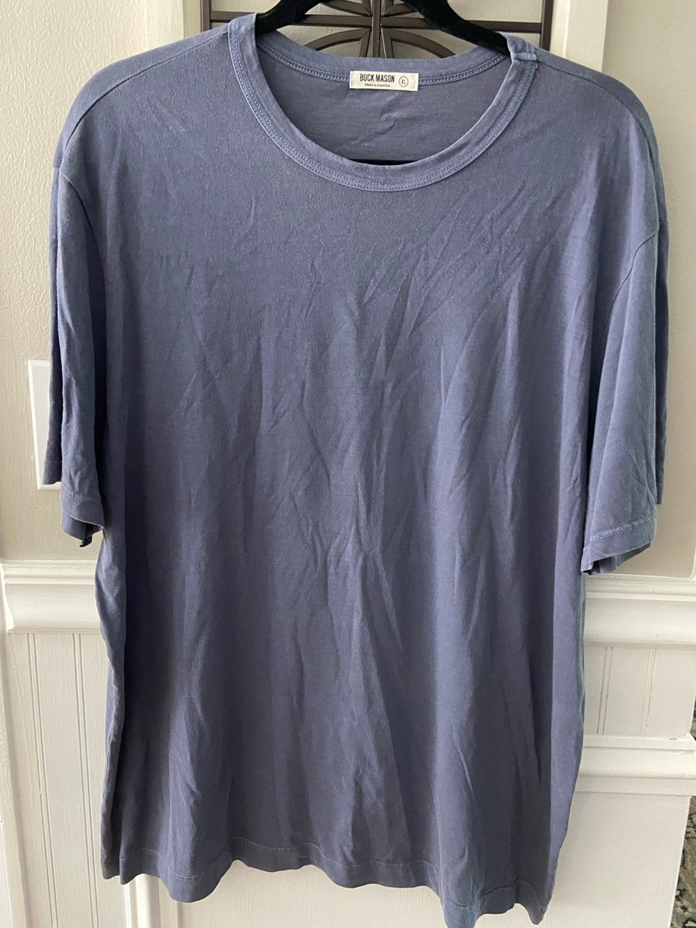 Buck Mason Men’s Classic Crewneck T-Shirt — Slate Blue xl